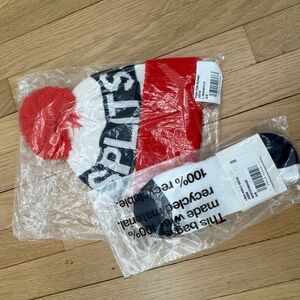 Splits59 Red and White Pom-Pom Beanie